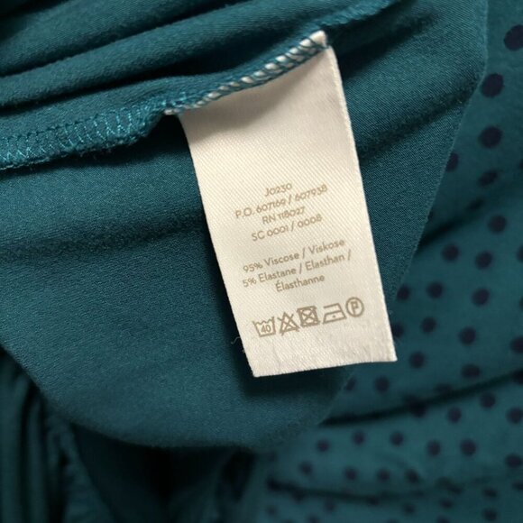 Boden Womens Holly Jersey Polka Dot Dress Long Sleeve Ruffle Hem Teal Size 8 - Picture 8 of 8